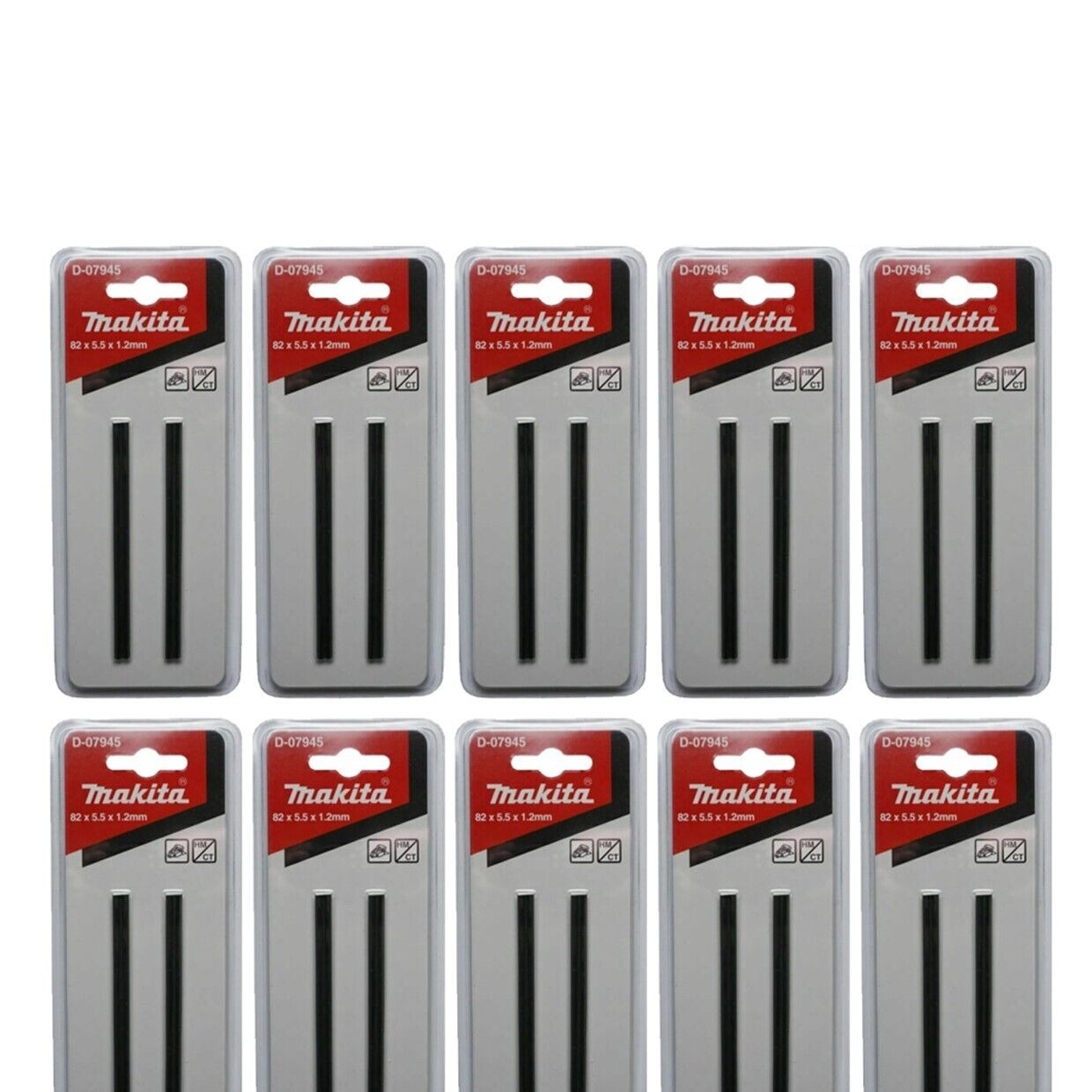 Makita D-07945 Hyvelstål 82 mm Vändbara TCT – 10-pack – Silver