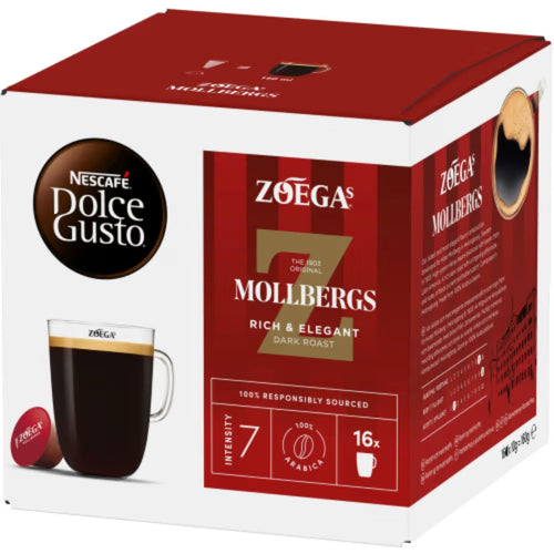 Dolce Gusto Mollbergs Zoegas Kaffekapslar - Dark Roasted with notes of Blackcurrant and Caramel 16p