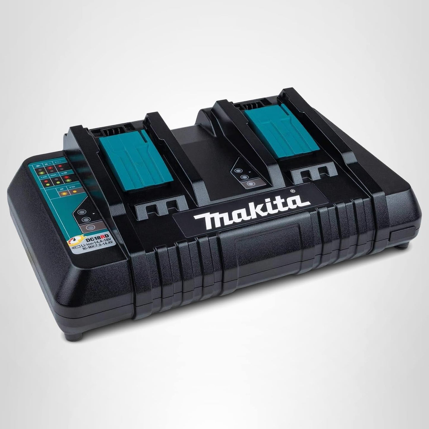 Makita DC18RD 18V LXT Li-Ion Dubbelladdare – Laddar 2 Batterier Samtidigt – Svart