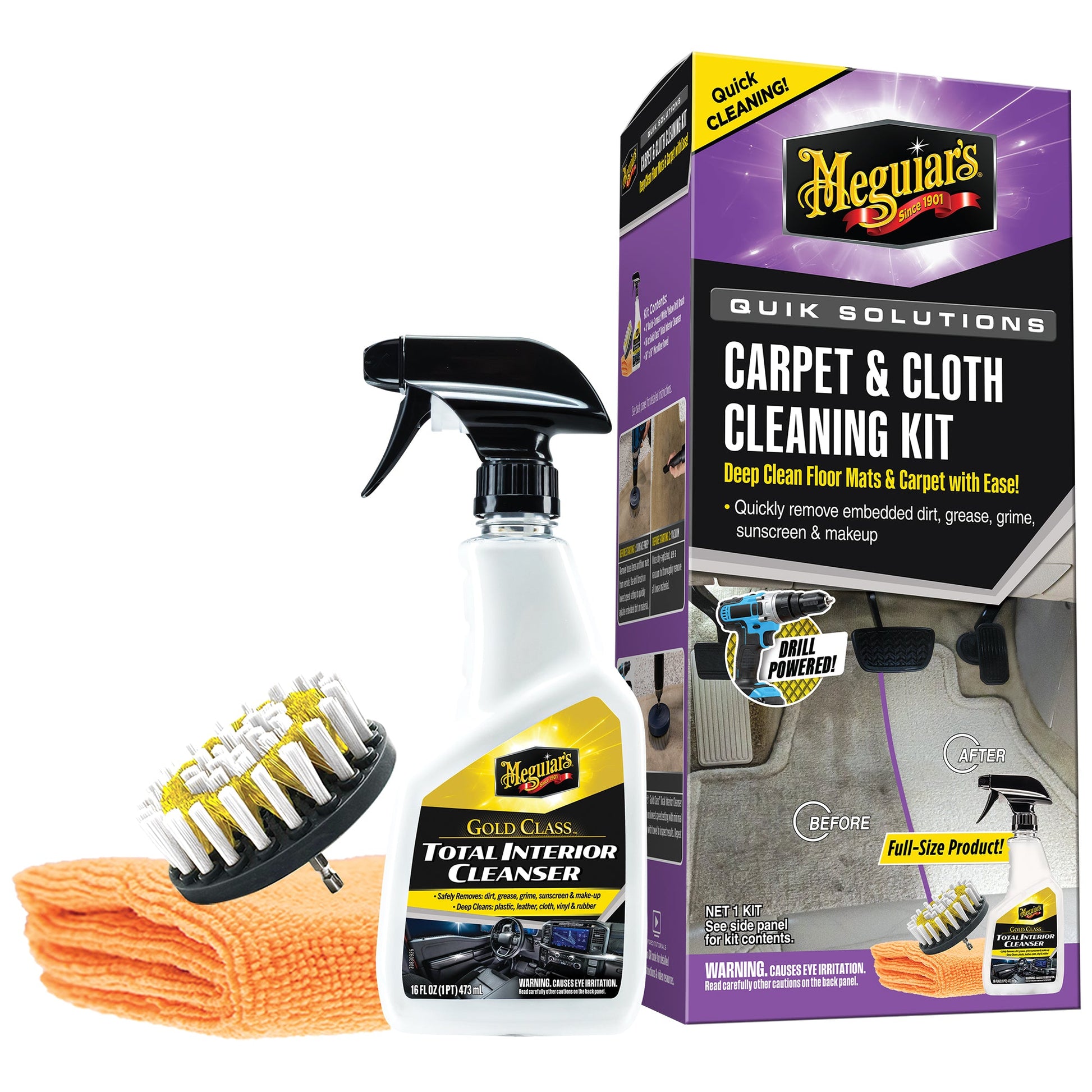 Meguiar's Quik Matta & Tygrengöringskit