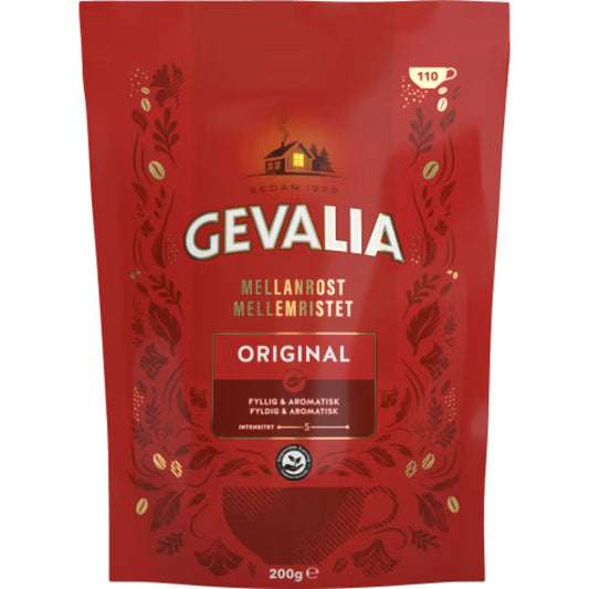 Gevalia Original Mellanrost Snabbkaffe Refill - Medium Roast Instant Coffee 200g