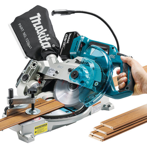 Makita DLS600Z Kap- och Geringssåg 18V LXT 165mm Kolborstfri – Blå – Endast maskin