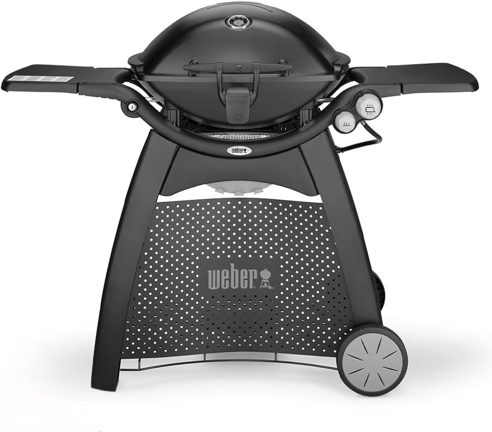 Weber Q 3200N+ kompakt gasolgrill svart med nedfällbara sidobord