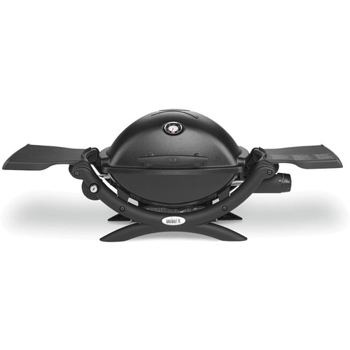 Weber Q1200N bärbar gasolgrill svart med nedfällbara sidobord
